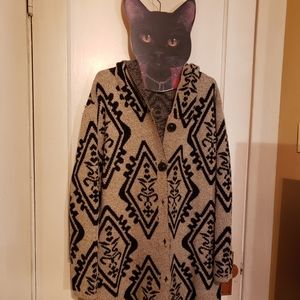 Long patterned sweater